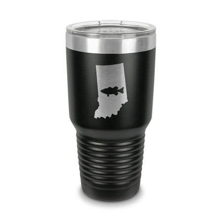 Indiana Bass Tumbler 30 oz - Laser Engraved w/ Clear Lid - Stainless Steel - Vacuum Insulated - Double Walled - Travel Mug - state shaped largemouth sport fishing fish in - Black
Indiana Bass Tumbler 30 oz - Laser Engraved w/ Clear Lid - Stainless Steel - Vacuum Insulated - Double Walled - Travel Mug - state shaped largemouth sport fishing fish in - Black
