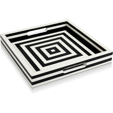 Concentric Art Decorative Trays Tray For Living Room Breakfast Tray & Bed Tray Decor 12 X 12 Black & White
Concentric Art Decorative Trays Tray For Living Room Breakfast Tray & Bed Tray Decor 12 X 12 Black & White