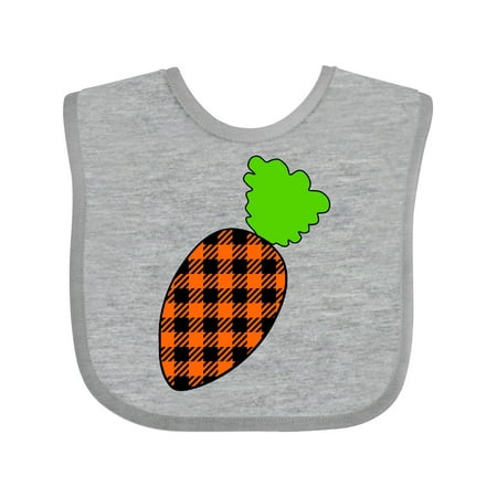 Inktastic Orange Easter Carrot in Plaid Gift Baby Boy or Baby Girl Bib