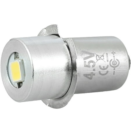 

1W P13.5S Bulb 3V/4.5V/6V Flashlight Bulb 200LM 6000K Cold White Light LED Torch Bulb 360°Lighting Angle Replacement Bulb for Flashlight Torchlight Work Light with P13.5S Holder