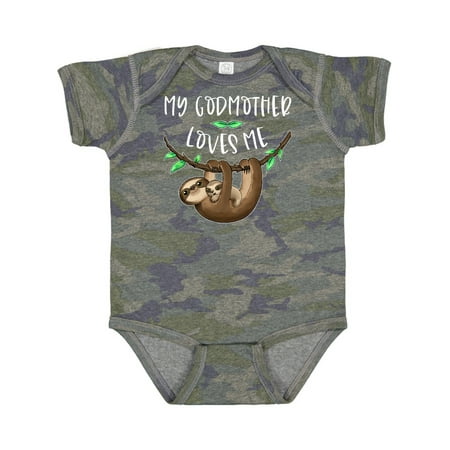 Inktastic My Godmother Loves Me Cute Sloth and Baby Gift Baby Boy or Baby Girl Bodysuit