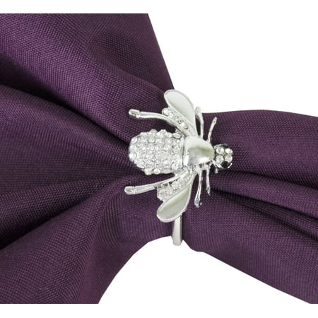Fennco Styles Decorative Bejeweled Bumble Bee Design Metal Napkin Rings Set of 4 - Silver Napkin Rings
Fennco Styles Decorative Bejeweled Bumble Bee Design Metal Napkin Rings Set of 4 - Silver Napkin Rings