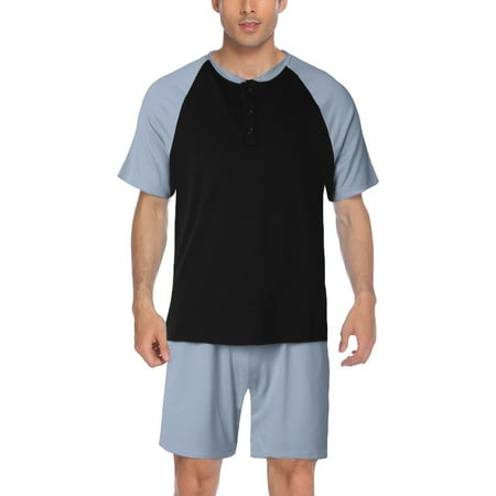 Men´s Casual Pajamas Sets Summer Sleepwear Top and Shorts Loungewear Nightwear