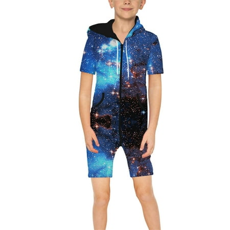TENMET Kids Galaxy Zip Short Jumpsuits Hooded Onepiece Romper Onesie for Boys 9-14 Years
TENMET Kids Galaxy Zip Short Jumpsuits Hooded Onepiece Romper Onesie for Boys 9-14 Years