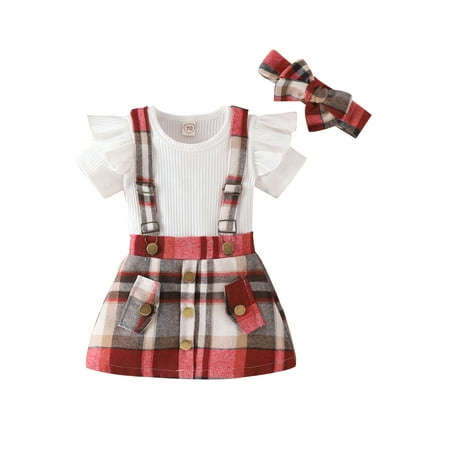 Diconna Newborn Infant Baby Girl Clothes Set Short Sleeve Romper Plaid Suspender Skirt Headband Outfits Red 2-3 Years
Diconna Newborn Infant Baby Girl Clothes Set Short Sleeve Romper Plaid Suspender Skirt Headband Outfits Red 2-3 Years