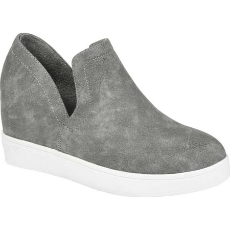 Women s Journee Collection Cardi Slip On Sneaker Grey Faux Leather 7 M