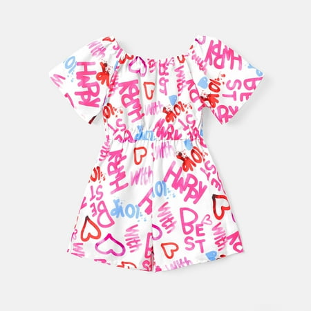 PatPat Valentine s Day Toddler Girl Letter Love Heart Print Short-sleeve Ruffle Rompers
PatPat Valentine s Day Toddler Girl Letter Love Heart Print Short-sleeve Ruffle Rompers