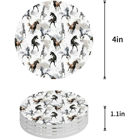 KXMDXA Style Watercolor Running Horse Set of 4 Round Coaster for Drinks Absorbent Ceramic Stone Coasters Cup Mat with Cork Base for Home Kitchen Room Coffee Table Bar Decor
KXMDXA Style Watercolor Running Horse Set of 4 Round Coaster for Drinks Absorbent Ceramic Stone Coasters Cup Mat with Cork Base for Home Kitchen Room Coffee Table Bar Decor