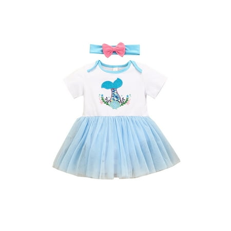 Biekopu Baby Girl Clothes Hairband Set Birthday Mermaid Elephant Lettering Print Short Sleeve Dress Romper Matching Bow Headband
Biekopu Baby Girl Clothes Hairband Set Birthday Mermaid Elephant Lettering Print Short Sleeve Dress Romper Matching Bow Headband
