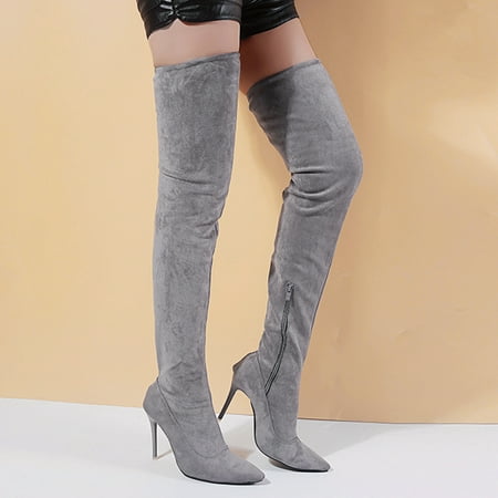 Boots Fashion Women Flock Zipper Pointed Toe High Boots Over-The-Knee High Heel Shoes
Boots Fashion Women Flock Zipper Pointed Toe High Boots Over-The-Knee High Heel Shoes