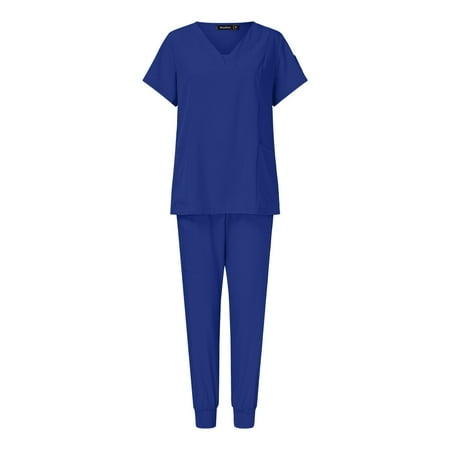 Scrubs For Women Set Plus Size V-Neck Short Sleeve Shirts And Long Solid Color Elastic Waist Pants Uniforms Stretch Set Workwear Medical Uniforms
Scrubs For Women Set Plus Size V-Neck Short Sleeve Shirts And Long Solid Color Elastic Waist Pants Uniforms Stretch Set Workwear Medical Uniforms