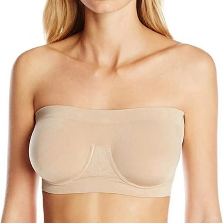 

KOERIM 3Pack Women s Strapless Bandeau Bra Seamless Stretchy Non-Padded Crop Tube Top Bralettes