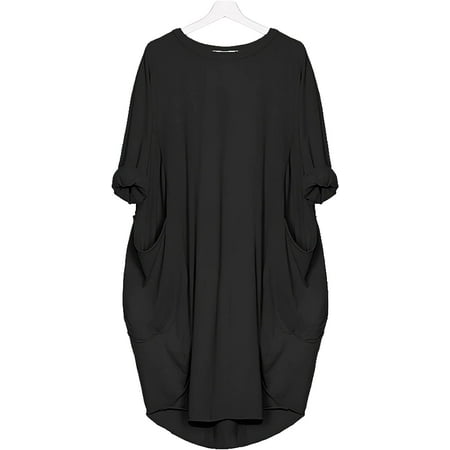 PIKADINGNIS Womens Solid Color Loose Crewneck Basic Dress Summer Casual Mid-Length Long Sleeve Dresses for Women with Pockets
PIKADINGNIS Womens Solid Color Loose Crewneck Basic Dress Summer Casual Mid-Length Long Sleeve Dresses for Women with Pockets