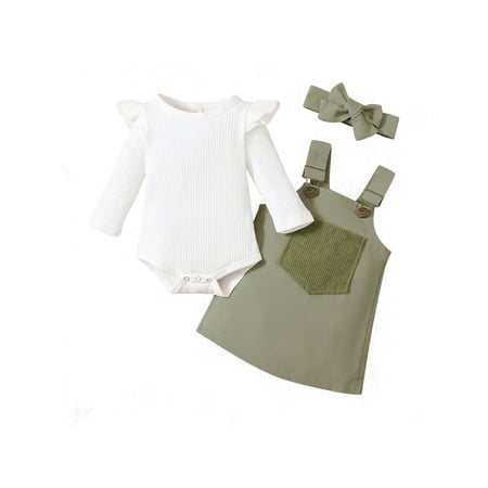 jaweiw Newborn Baby Girl Spring Clothes Ruffle Long Sleeve Ribbed Romper Pocket Suspender Skirts Infant Overalls Dress
jaweiw Newborn Baby Girl Spring Clothes Ruffle Long Sleeve Ribbed Romper Pocket Suspender Skirts Infant Overalls Dress
