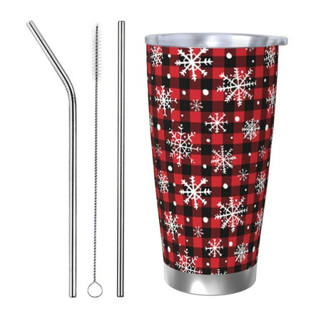 Cauagu Buffalo Plaid Snowflakes Pattern 20oz Tumbler Stainless Steel Vacuum Insulated Tumbler with Lid Insulated Coffee Mug Thermal Cup with Splash Proof Sliding Lid-Straw Three-piece Set
Cauagu Buffalo Plaid Snowflakes Pattern 20oz Tumbler Stainless Steel Vacuum Insulated Tumbler with Lid Insulated Coffee Mug Thermal Cup with Splash Proof Sliding Lid-Straw Three-piece Set