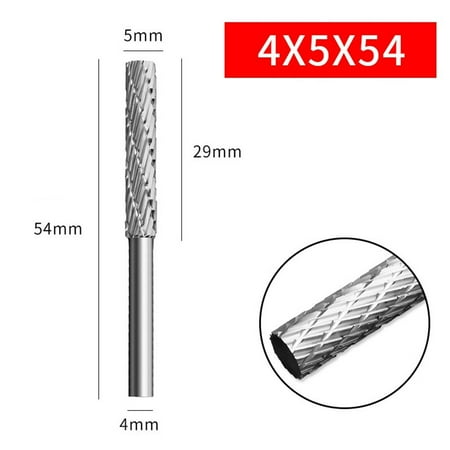 1pc 4mm Shank High Speed Steel Rotary Burr Tool Plastic Wood Carving Rotary File