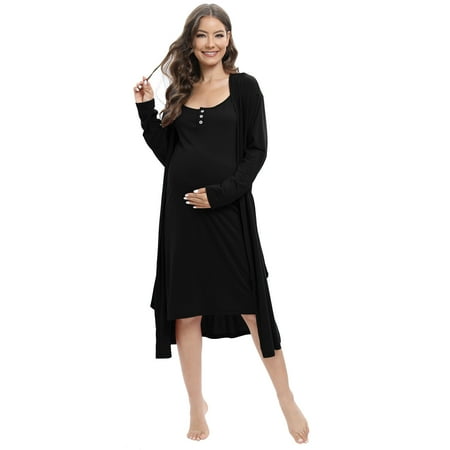 Women s Maternity Nightdress and Long Sleeve Robe Set 2-Piece Sleeveless Nursing Nightgown and Robe Breastfeeding Sleepwear
Women s Maternity Nightdress and Long Sleeve Robe Set 2-Piece Sleeveless Nursing Nightgown and Robe Breastfeeding Sleepwear