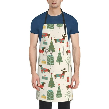 Adobk Aprons Adjustable Bib Aprons with 2 Pockets Cooking Kitchen Chef Apron for Women and Men-Men-Christmas Dachshund Dog
Adobk Aprons Adjustable Bib Aprons with 2 Pockets Cooking Kitchen Chef Apron for Women and Men-Men-Christmas Dachshund Dog
