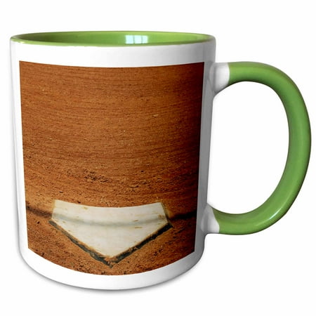 3dRose Home Plate In Baseball - Two Tone Green Mug 11-ounce