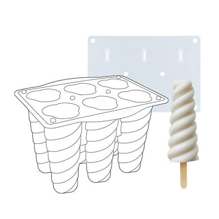 Spiral Ice Popsicle Bar Silicone Mould Flexible Easy Release Ice Mould with Lid for Summer 6-grid White Screw
Spiral Ice Popsicle Bar Silicone Mould Flexible Easy Release Ice Mould with Lid for Summer 6-grid White Screw