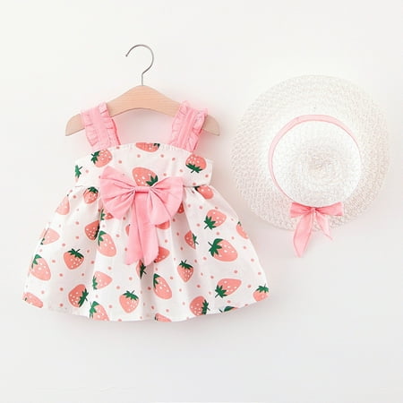 Hunpta Baby Girls Suspenders Princess Print Clothes Strawberry Hat Outfit Dress Girls Dress&Skirt
Hunpta Baby Girls Suspenders Princess Print Clothes Strawberry Hat Outfit Dress Girls Dress&Skirt