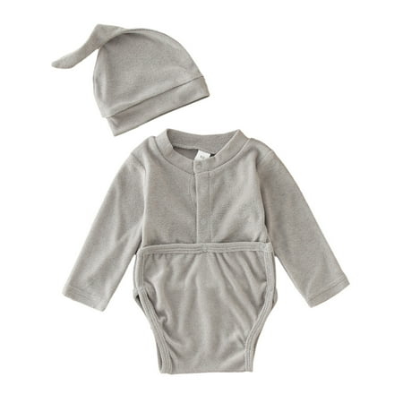 Toddler Kids Baby Romper Girls Boys Solid Autumn Long Sleeve Bodysuit Hat Clothes Outfits For 9-12 Months
Toddler Kids Baby Romper Girls Boys Solid Autumn Long Sleeve Bodysuit Hat Clothes Outfits For 9-12 Months