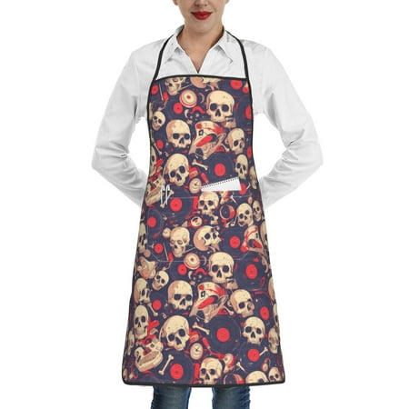 Rocae Skull rock music record for Kitchen Aprons for Women Adjustable Cooking Kitchen Chef Apron for Men with Pockets
Rocae Skull rock music record for Kitchen Aprons for Women Adjustable Cooking Kitchen Chef Apron for Men with Pockets