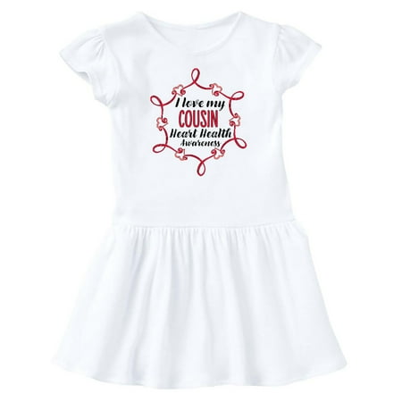 Inktastic I Love My Cousin Heart Health Awareness Gift Baby Girl Dress