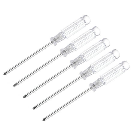 Mini Phillips Screwdriver 3.0mm Cross Head with Clear Handle for Small Appliances 5 Pack