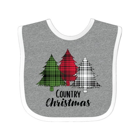 Inktastic Country Christmas Plaid Trees Gift Baby Boy or Baby Girl Bib