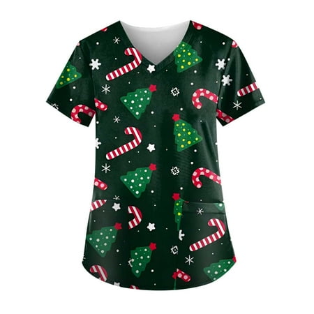 EHTMSAK Maternity Scrubs for Women Plus Size Short Sleeve Fall T Shirt Christmas V Neck Nurse Tops Printed Working Uniform Blouse Working Tops with Pockets Multicolor M
EHTMSAK Maternity Scrubs for Women Plus Size Short Sleeve Fall T Shirt Christmas V Neck Nurse Tops Printed Working Uniform Blouse Working Tops with Pockets Multicolor M