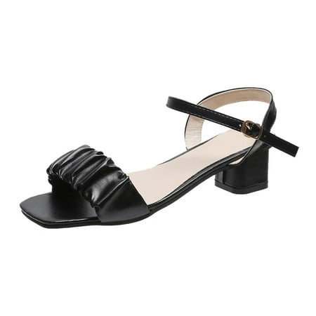 Womens Sandals Sandals for Women Ladies Chunky Heel High Heel Fish Mouth Sandals Women S Sandals Pu Black 38 
Womens Sandals Sandals for Women Ladies Chunky Heel High Heel Fish Mouth Sandals Women S Sandals Pu Black 38