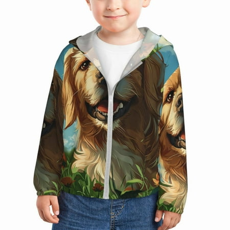 Gaeub Happy Dog In Flower Field Print Athletic Sun Protection Hoodie for Kids Long Sleeve Outdoor UV Shirt Running Fishing Top for Boys Girls-2 Years
Gaeub Happy Dog In Flower Field Print Athletic Sun Protection Hoodie for Kids Long Sleeve Outdoor UV Shirt Running Fishing Top for Boys Girls-2 Years