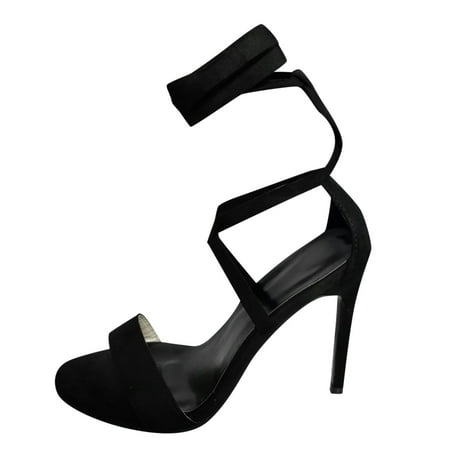 Luiyenes Casual Breathable Shoes Up Sandals Womens High Lace Fashion Heels Women s high heels