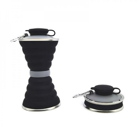 500mL Silicone Folding Water Bottle Travel Cup Telescopic Drinking Cup Telescopic Drinking Cup Outdoor Sports Travel Home Bottle