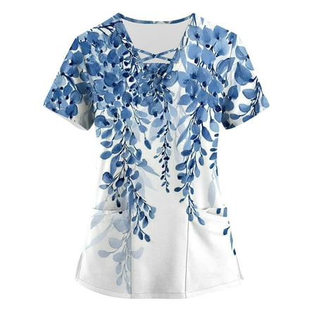 BIZIZA Womens Scrub Tops Loose Fit with Two Pocket Graphic Hollow Scrubs V Neck Oversized Short Sleeve Plus Size Tops for Women Dressy Blue 4XL
BIZIZA Womens Scrub Tops Loose Fit with Two Pocket Graphic Hollow Scrubs V Neck Oversized Short Sleeve Plus Size Tops for Women Dressy Blue 4XL