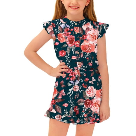 BesserBay Big Girl s First Day of School Ruffled Romper Hot Summer Flutter-Sleeve Trendy Jumpsuit 7-8 Years Navy Rose
BesserBay Big Girl s First Day of School Ruffled Romper Hot Summer Flutter-Sleeve Trendy Jumpsuit 7-8 Years Navy Rose