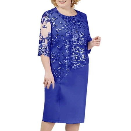 Dresses for Women 2022 Womens Dresses Women Large Size Sequin Short Midi Dress Ladies Cocktail Evening Party Dress Maternity Dress for Photoshoot Cocktail Dress Summer Savings Blue XL