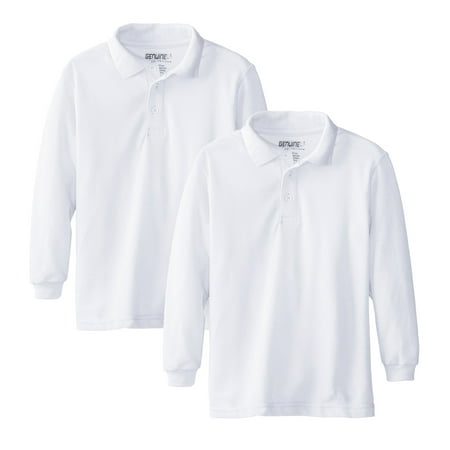 Genuine School Uniform Boys School Uniform Long Sleeve Pique Polo 2 Pack (Little Boys & Big Boys)