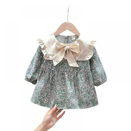 Baby Girls Dress Kids Cute Doll Collar Bowtie Floral Dress Children Fashion Lapel Color Matching Princess Party Dresses
Baby Girls Dress Kids Cute Doll Collar Bowtie Floral Dress Children Fashion Lapel Color Matching Princess Party Dresses