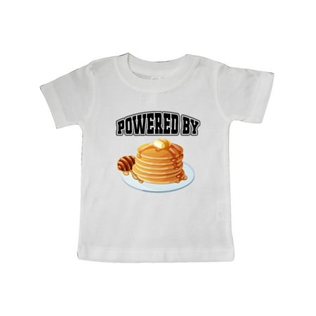 Inktastic Powered by Pancakes Gift Baby Boy or Baby Girl T-Shirt