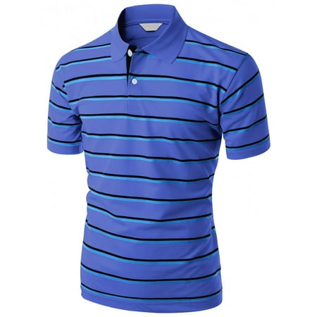 FashionOutfit Men's 180-200 Tc Silket Striped Polo Dri Fit Collar T-Shirt