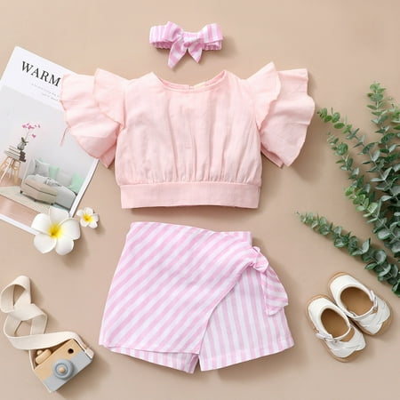RPVATI Infant Baby Toddler Child Children Kids Clothes Ruffle Short Sleeve T Shirts Headwear + Plaid Shorts Set 3 Pieces Summer Outfits
RPVATI Infant Baby Toddler Child Children Kids Clothes Ruffle Short Sleeve T Shirts Headwear + Plaid Shorts Set 3 Pieces Summer Outfits