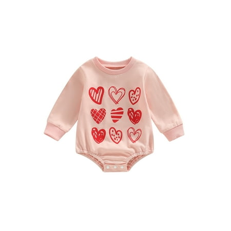 Seyurigaoka Infant Baby Girl Boy Valentine s Day Romper Tops Cartoon Heart Print Long Sleeve Round Neck Jumpsuit for 0-18M Toddler Kids
Seyurigaoka Infant Baby Girl Boy Valentine s Day Romper Tops Cartoon Heart Print Long Sleeve Round Neck Jumpsuit for 0-18M Toddler Kids