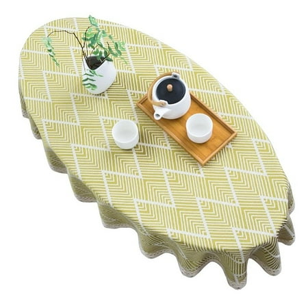 Oval Tablecloth Cotton Linen Duck Egg Shape Tablecloth With Lace Striped Table Cover For Living Room Bedroom Study Outdoor-B-120*180cm
Oval Tablecloth Cotton Linen Duck Egg Shape Tablecloth With Lace Striped Table Cover For Living Room Bedroom Study Outdoor-B-120*180cm