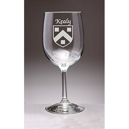 Kealy Irish Coat of Arms Wine Glasses - Set of 4 (Sand Etched)