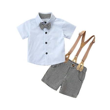 TheFound Infant Kids Boys Gentleman Clothes Short Sleeve Lapel Bowknot Shirt + Suspender Pants Sets
TheFound Infant Kids Boys Gentleman Clothes Short Sleeve Lapel Bowknot Shirt + Suspender Pants Sets