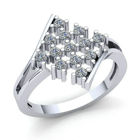 Real 1.5carat Round Cut Diamond Ladies Unique Fancy Anniversary Engagement Ring Solid 14K Rose, White or Yellow Gold IJ SI2