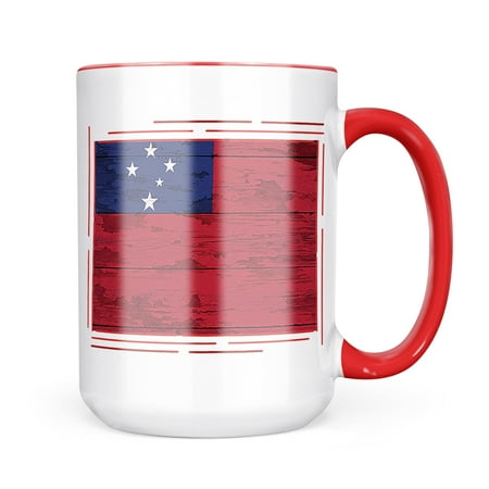 Neonblond Flag on Wood Samoa Mug gift for Coffee Tea lovers