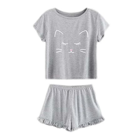 wrea Women s Casual Sleepwear Nightwear Set Pajamas Short Top Cartoon Sleeve Shorts
wrea Women s Casual Sleepwear Nightwear Set Pajamas Short Top Cartoon Sleeve Shorts